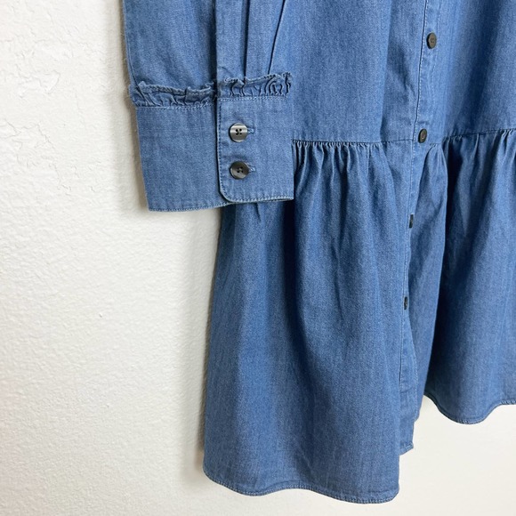 NWT Draper James Chambray Button Down Flounce Hem Shirt Dress 2 - Picture 5 of 9
